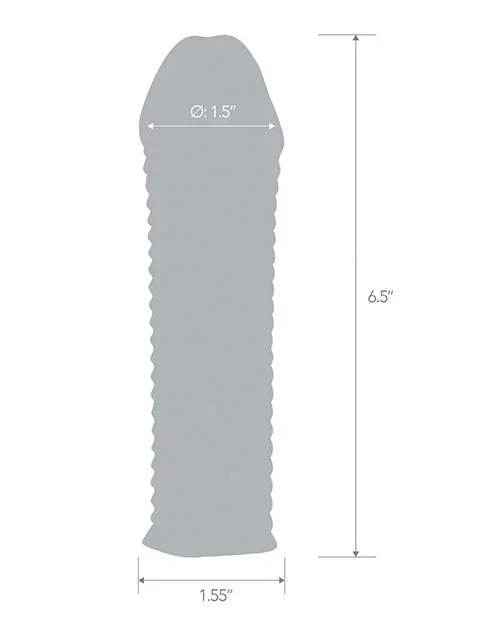 Blue Line C & B 6.5″ Textured Penis Enhancing Sleeve Extension – Clear
