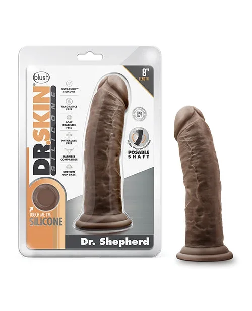 Blush Dr. Skin Silicone Dr. Shepherd 8″ Dildo with Suction Cup – Chocolate