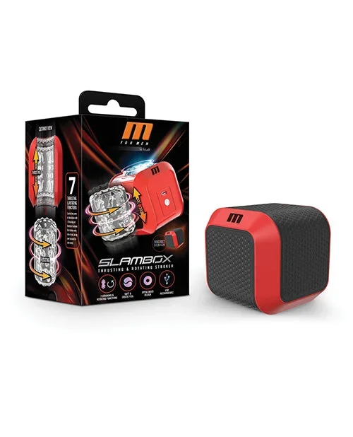 Blush M for Men SlamBox Thrusting & Rotating Stroker – Red