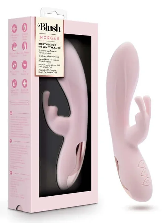 Blush Morgan Pink Rabbit Vibrator – Dual Vibration, G-Spot & Clitoral Stimulation