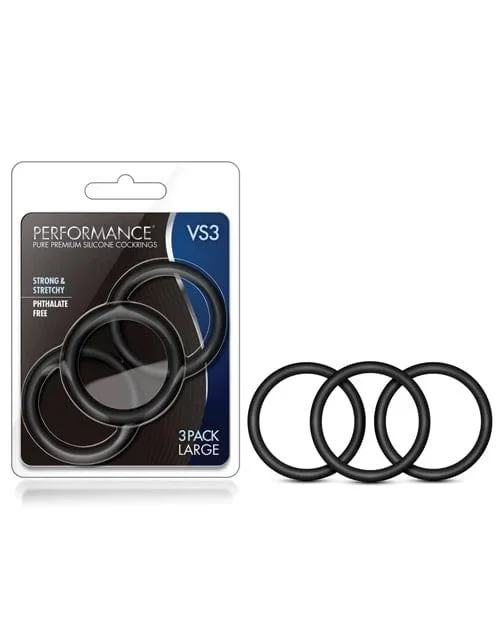 Blush Performance Vs3 Pure Premium Silicone Cockrings Large – Black