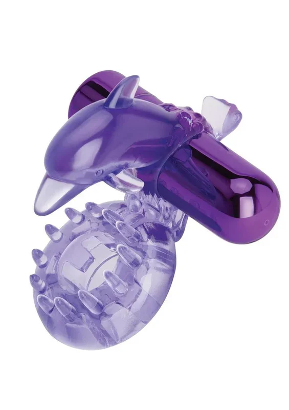 Bodywand Rechargeable Dolphin Ring With Ticklers – Purple