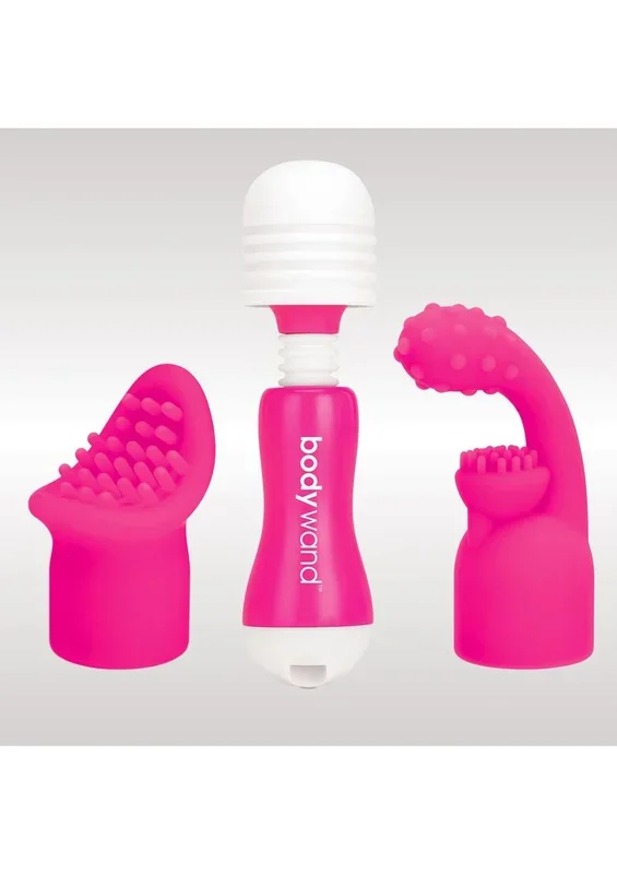 Bodywand Rechargeable Silicone Mini Wand Massager with Two Attachments