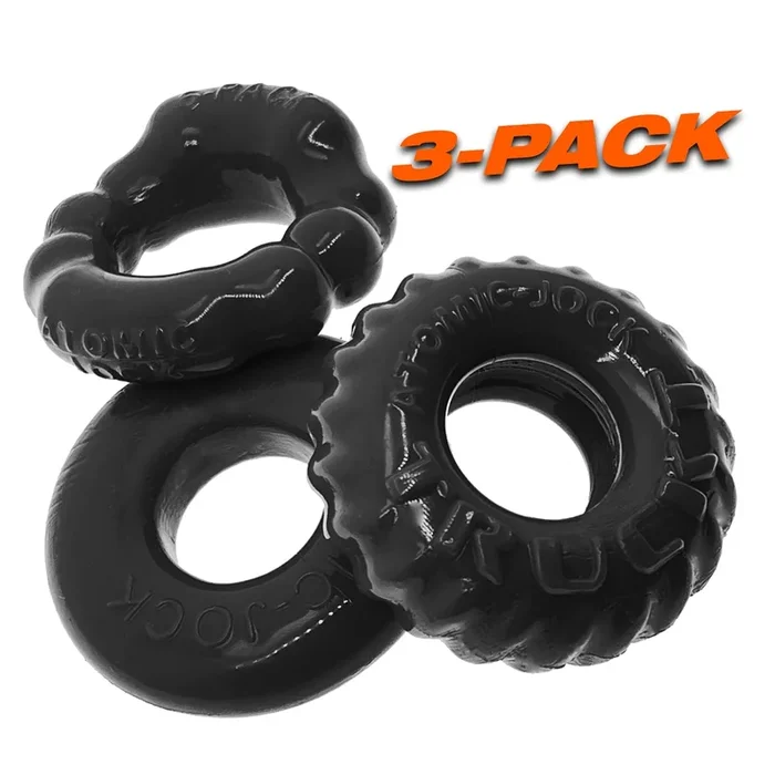 Bonemaker Three Piece Cockring Set (Black) – Ultra-Soft Stretchy Cockring Set