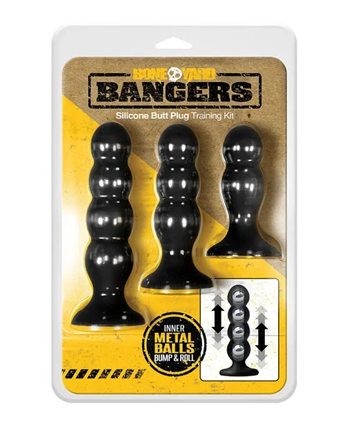 Boneyard Bangers Silicone Butt Plug Training Kit – Black
