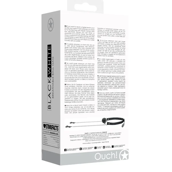 Breathable Ball Gag With Nipple Clamps – Black