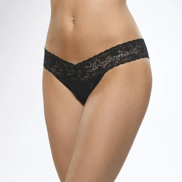 Bridesmaid Low Rise Thong – Black – One Size