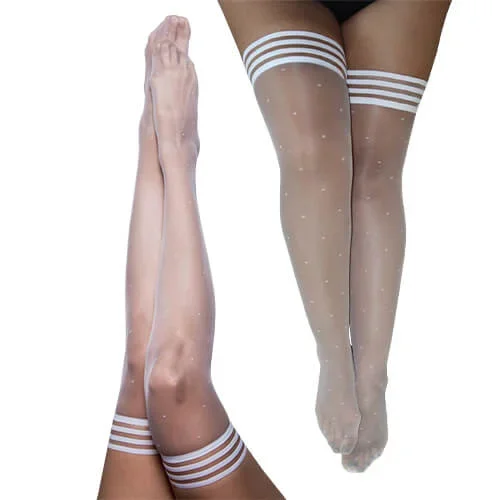 Brooke LeAnne White Polka Dot Thigh-High