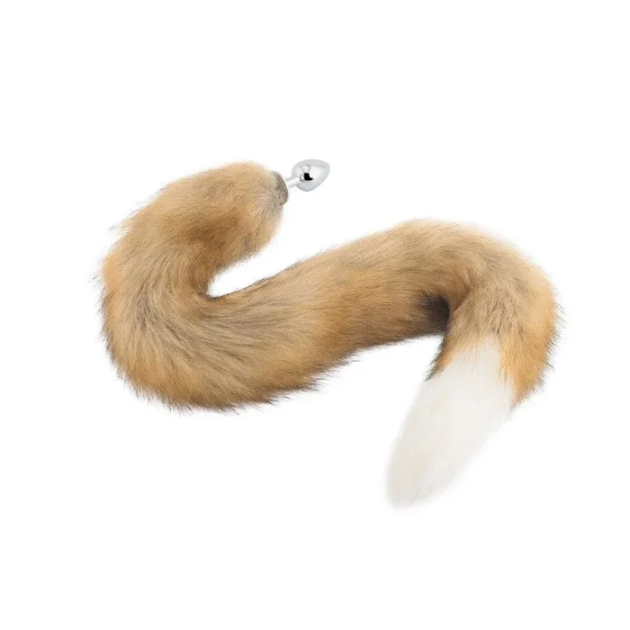 Brown & White Cat Tail Plug 32″