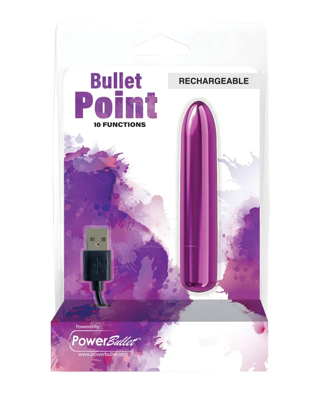 Bullet Point Rechargeable Bullet – 10 Functions Purple