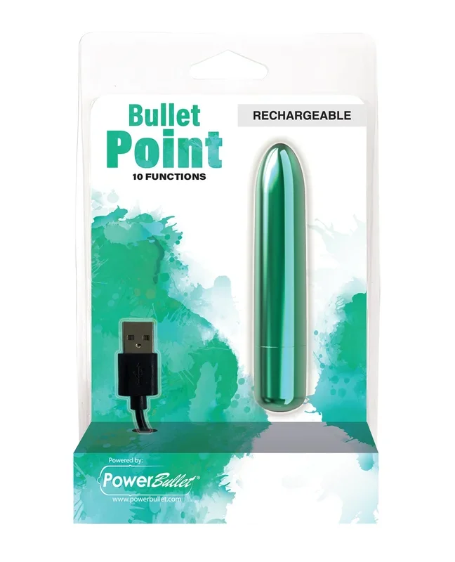 Bullet Point Rechargeable Bullet – 10 Functions Teal