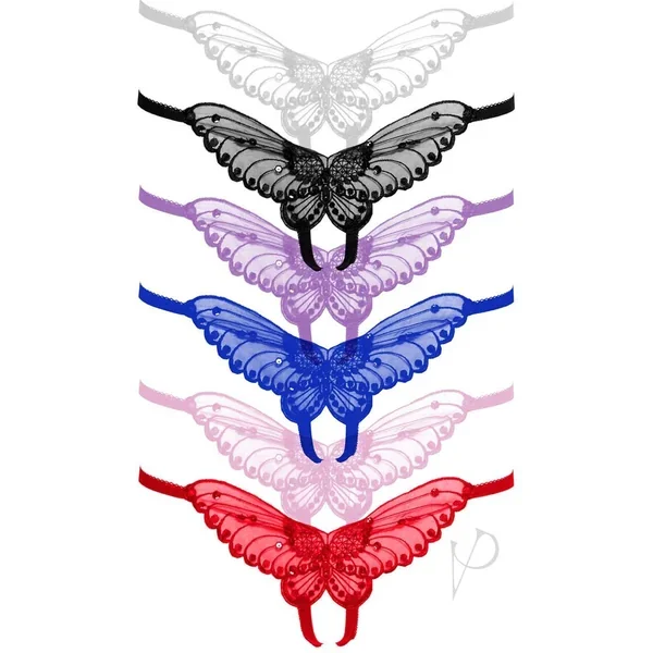 Butterfly Crotchless Pearl 12pk Os Asst