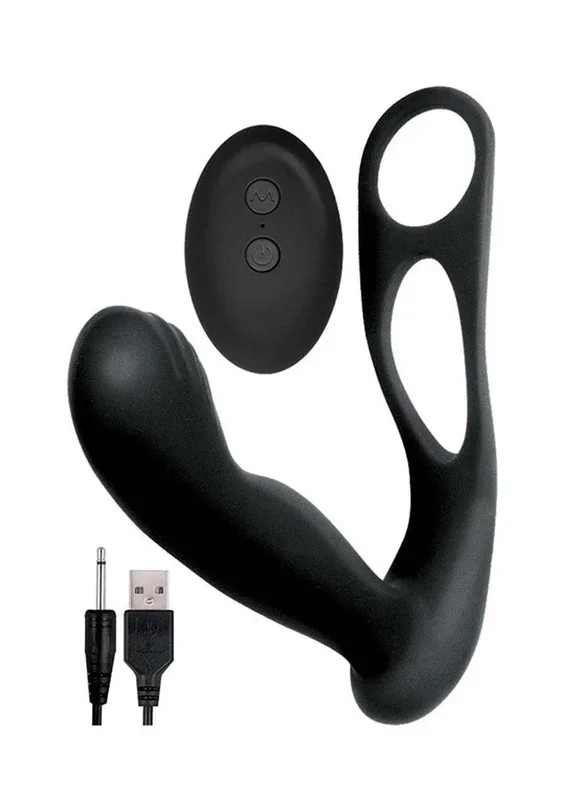 Butts Up Rechargeable Silicone Prostate Massager with Scrotum and Cock Ring