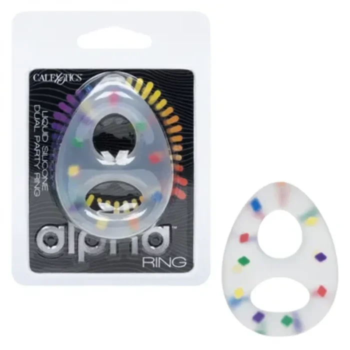 CalExotics Alpha Liquid Silicone Dual Party Ring – Luxury Silicone Cock Ring