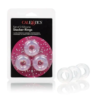 CalExotics Set of 3 Silicone Stacker Rings – Customizable Fit and Comfort