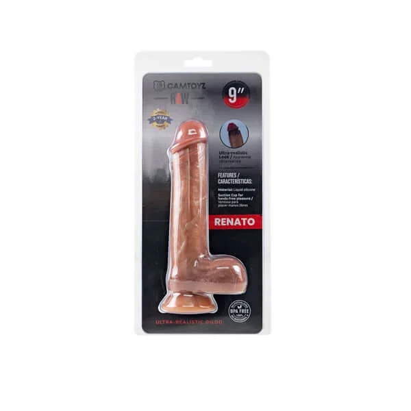 Camtoyz Raw Dildo Ultra Realistic Renato 9 inches – Brown