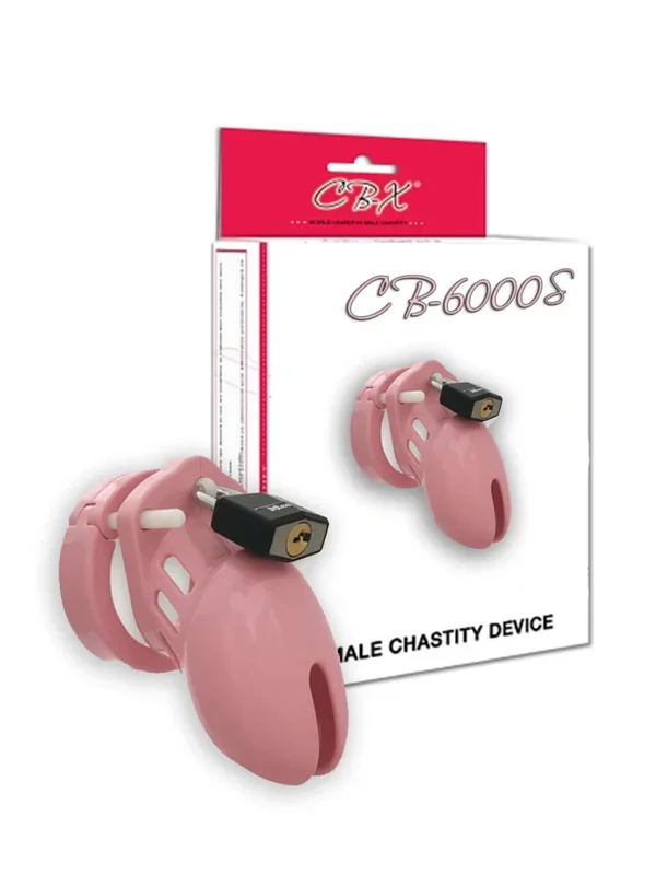 CB-6000S Male Chastity Cock Cage Pink Finish