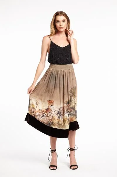 Cheetah Skirt – Espresso –