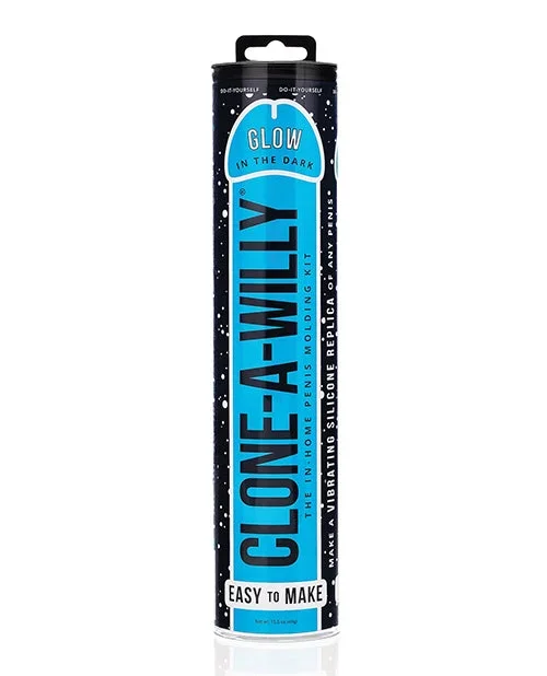 Clone-A-Willy Kit Vibrating Glow in the Dark – Blue