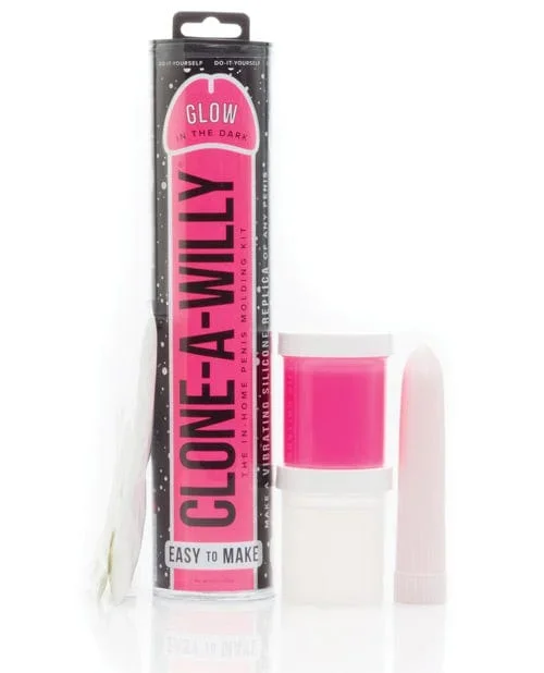Clone-A-Willy Kit Vibrating Glow In The Dark – Hot Pink