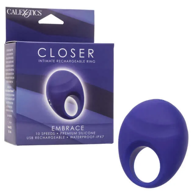 Closer Intimate Rechargeable Ring Embrace Silicone Cock Ring – Purple