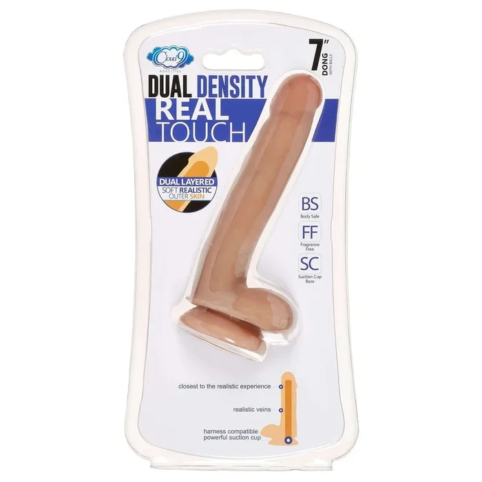 Cloud 9 Dual Density 7 inches Dildo with Balls Tan Mocha