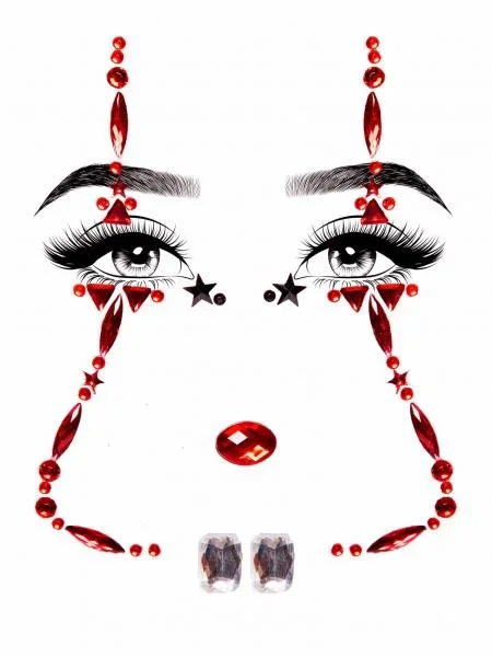 Clown Rhinestone Stick-On Face Jewels
