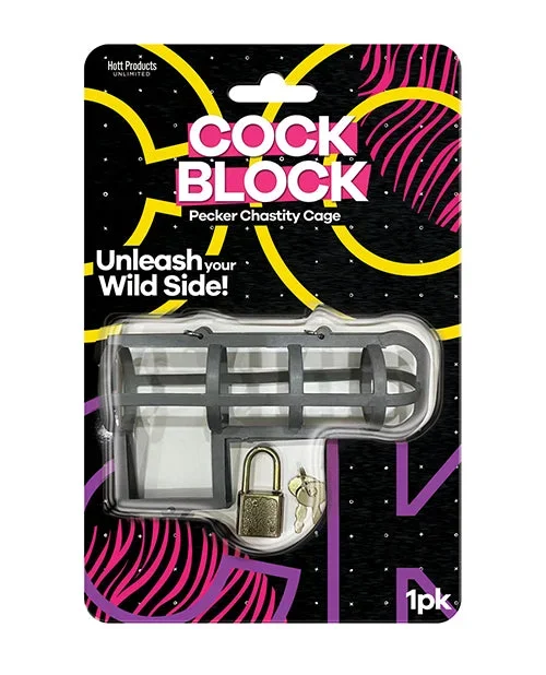 Cock Block Chastity Cage With Lock And Key One Size Fits All