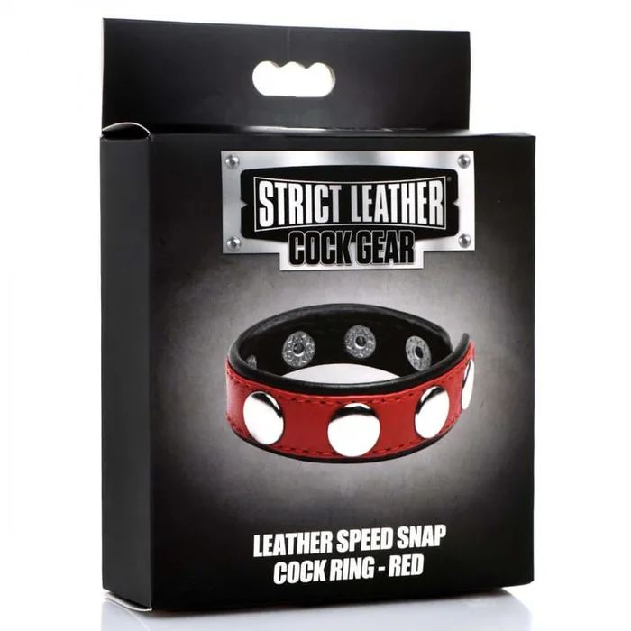 Cock Gear Leather Speed Snap Cock Ring – Red