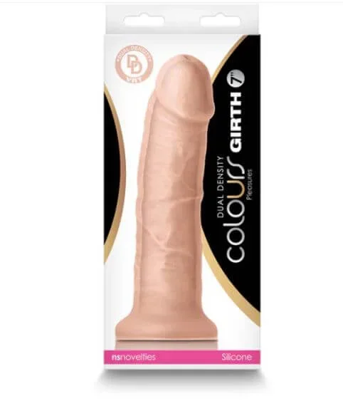 Colours Dual Density Girth Silicone Dildo 7 inches – Vanilla