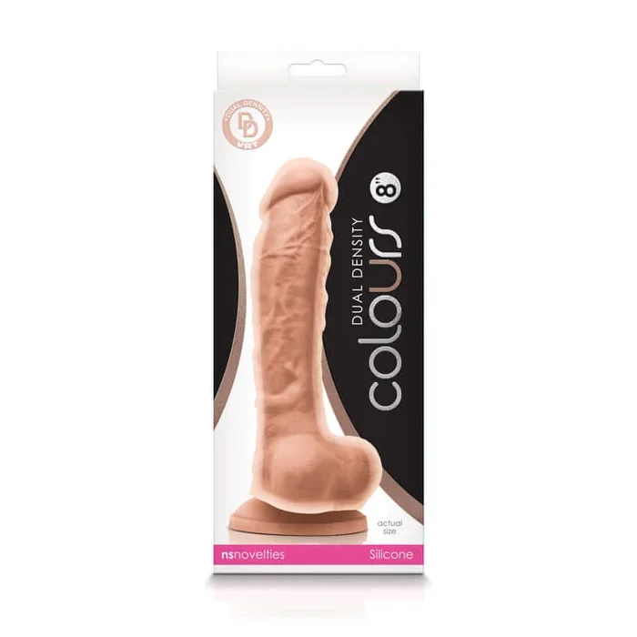 Colours Dual Density Silicone Dildo 8 inches – Vanilla