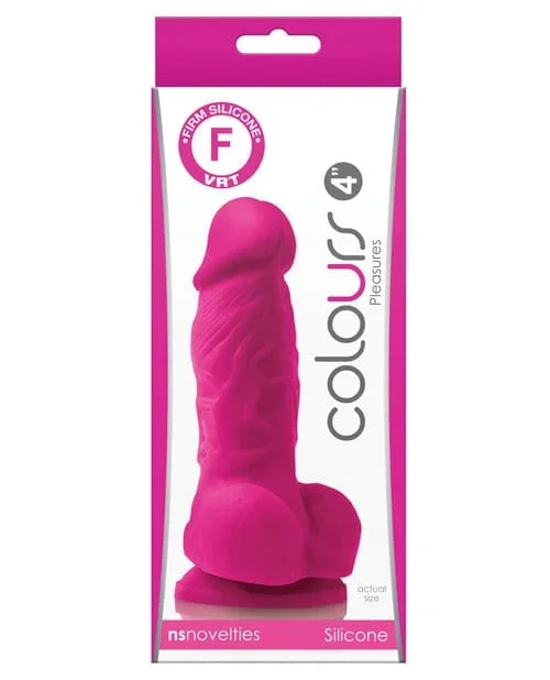 Colours Pleasures 4″ Dong with Balls & Suction Cup