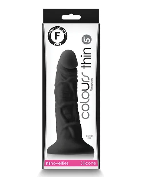 Colours Pleasures 5″ Thin Dildo – Black