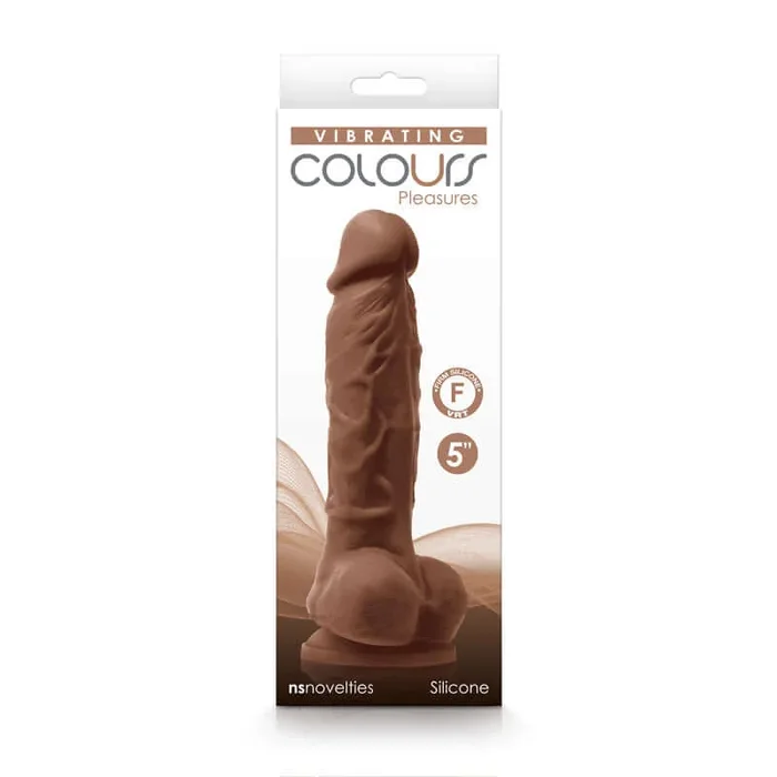 Colours Pleasures Vibrating 5 inches Dildo Brown