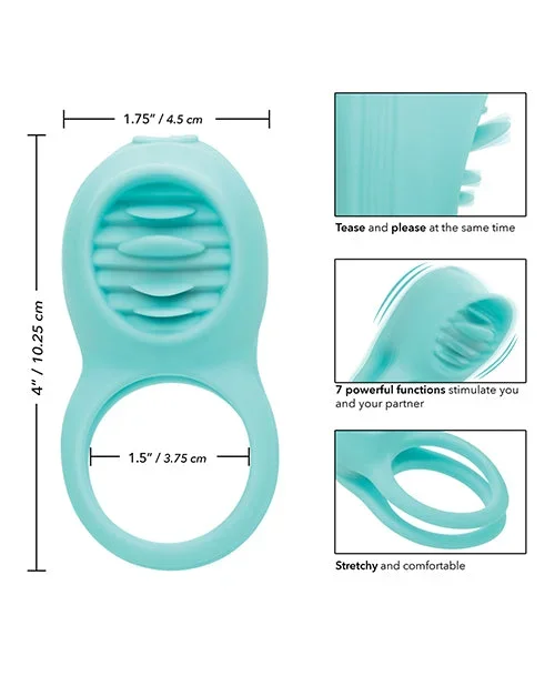 Couple’s Enhancers Silicone Rechargeable French Kiss Enhancer – Teal