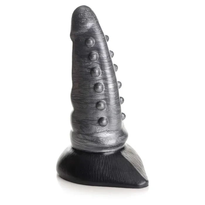 Creature Cocks Beastly Tapered Bumpy Silicone Dildo 8.25in – Silver/Black