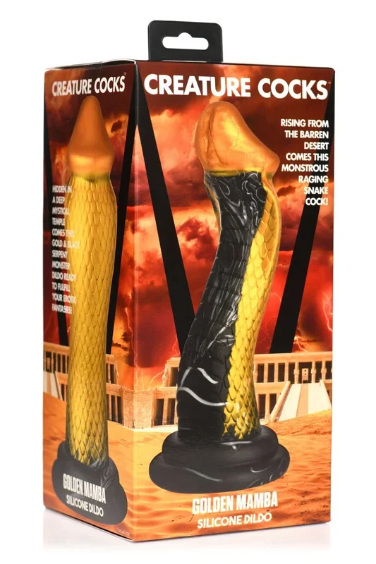 Creature Cocks Golden Mamba: A Royal Silicone Dildo by XR Brands
