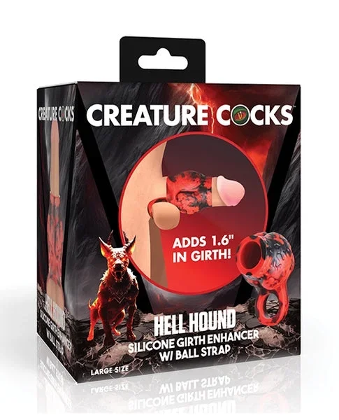 Creature Cocks Hell Bound Penis Sleeve & Ball Stretcher – Large, Red/Black
