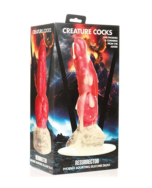 Creature Cocks Resurrector Phoenix Squirting Silicone Dildo – Red/White