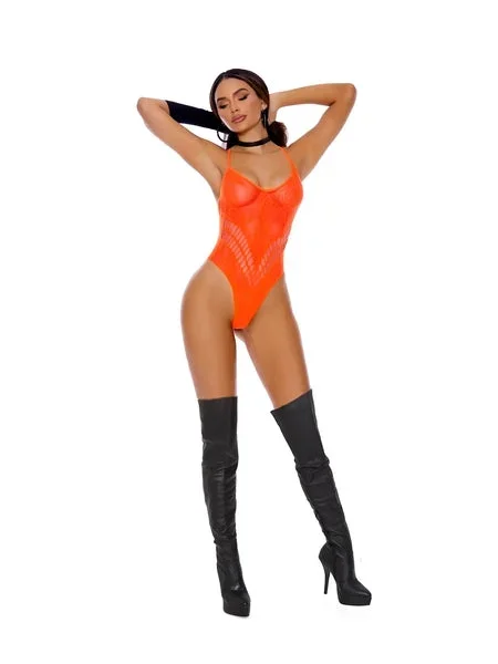 Crochet Teddy – Neon Orange – One Size