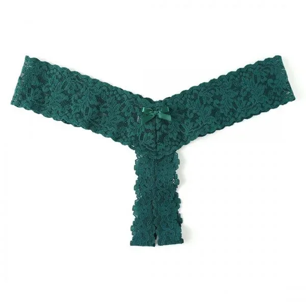 Crotchless Low Rise Thong – Ivy – One Size