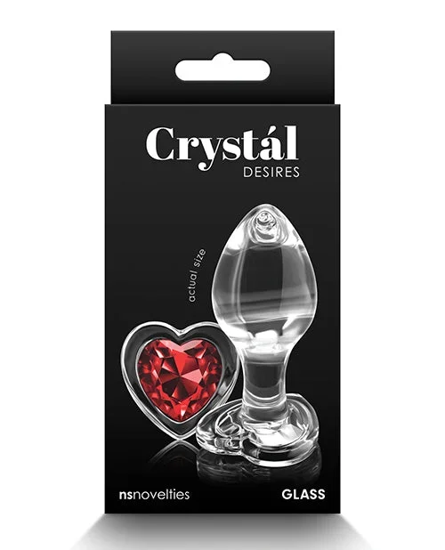 Crystal Desires Glass Heart Gem Butt Plug Medium – Red