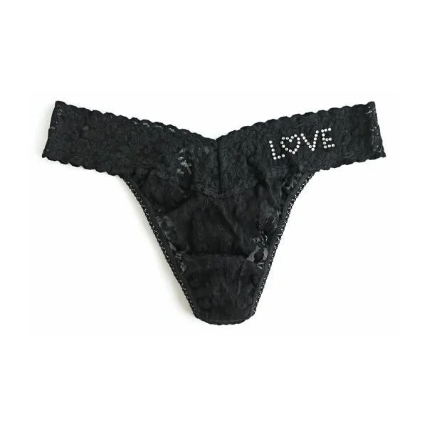 Crystal Love Original Rise Thong – Black – One Size