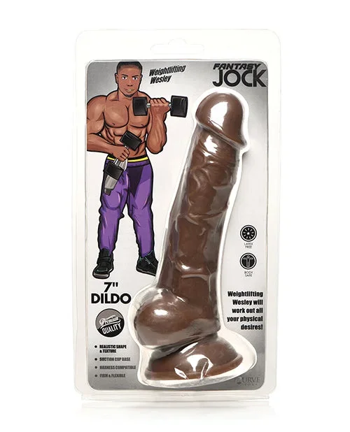 Curve Toys Fantasy Jock Weightlifting Wesley 7″ Dildo w/Balls – Dark