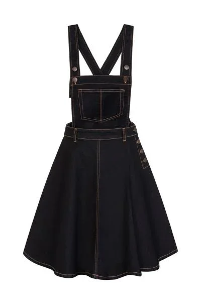 Dakota Pinafore Dress – Navy –