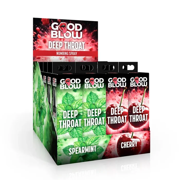 Deep Throat Numbing Spray Pop Display – Cherry/spearmint 24 Pcs