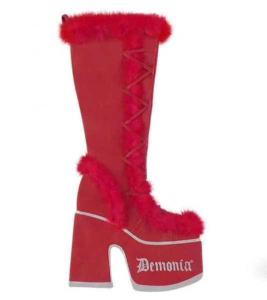 Demonia Cam-311 Inspired Christmas Boot Stocking – Red