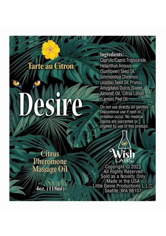 Desire Pheromone Massage Oil 4oz – Citrus