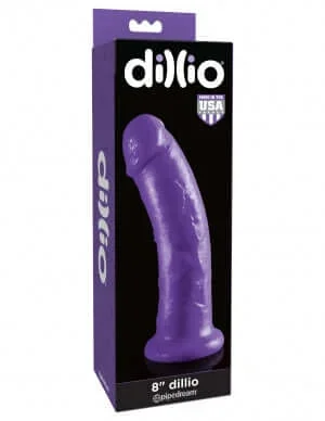 Dillio 8-inch Purple Dildo by Pipedream – Premium American-Made Rubber Dildo with Suction Cup Base