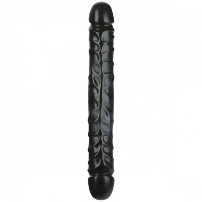 Doc Johnson Jr. Veined Double Ended Dildo Black 12 Inch